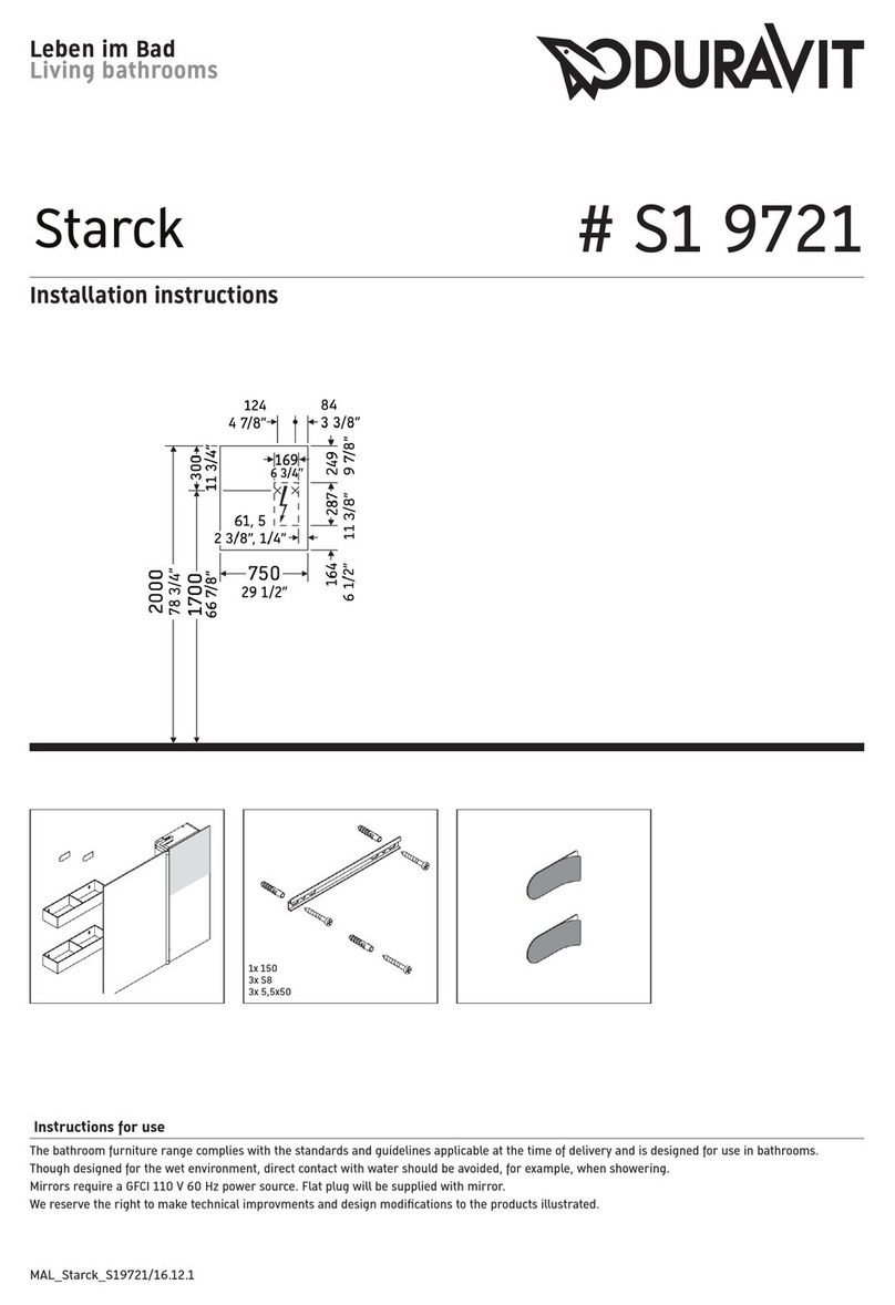 DURAVIT Starck S1 9721 installation instructions DURAVIT Starck S1 9721 installation instructions