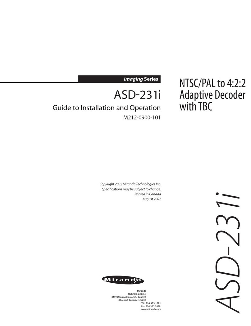 Miranda ASD-231i Owner's manual
