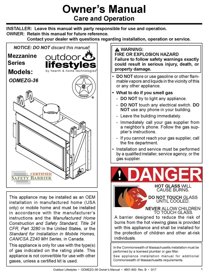 Hearth & Home ODMEZG-36 User manual Hearth & Home ODMEZG-36 User manual