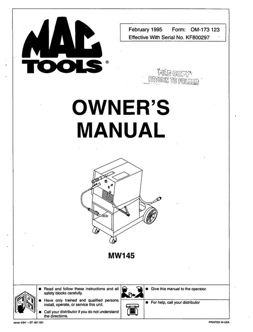 MAC TOOLS MW 145 owner's manual