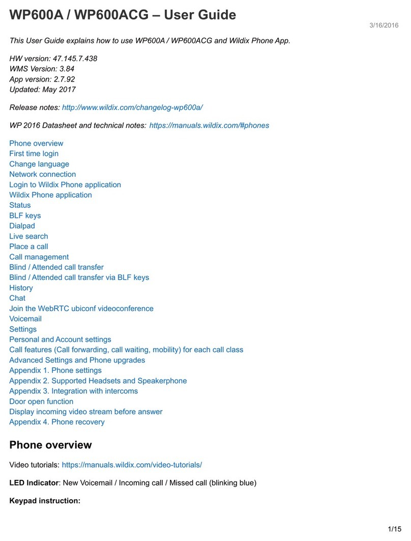 Wildix WP600ACG user guide