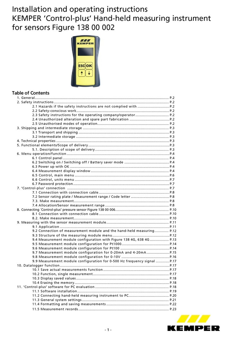 Kemper Figure 138 00 002 User manual