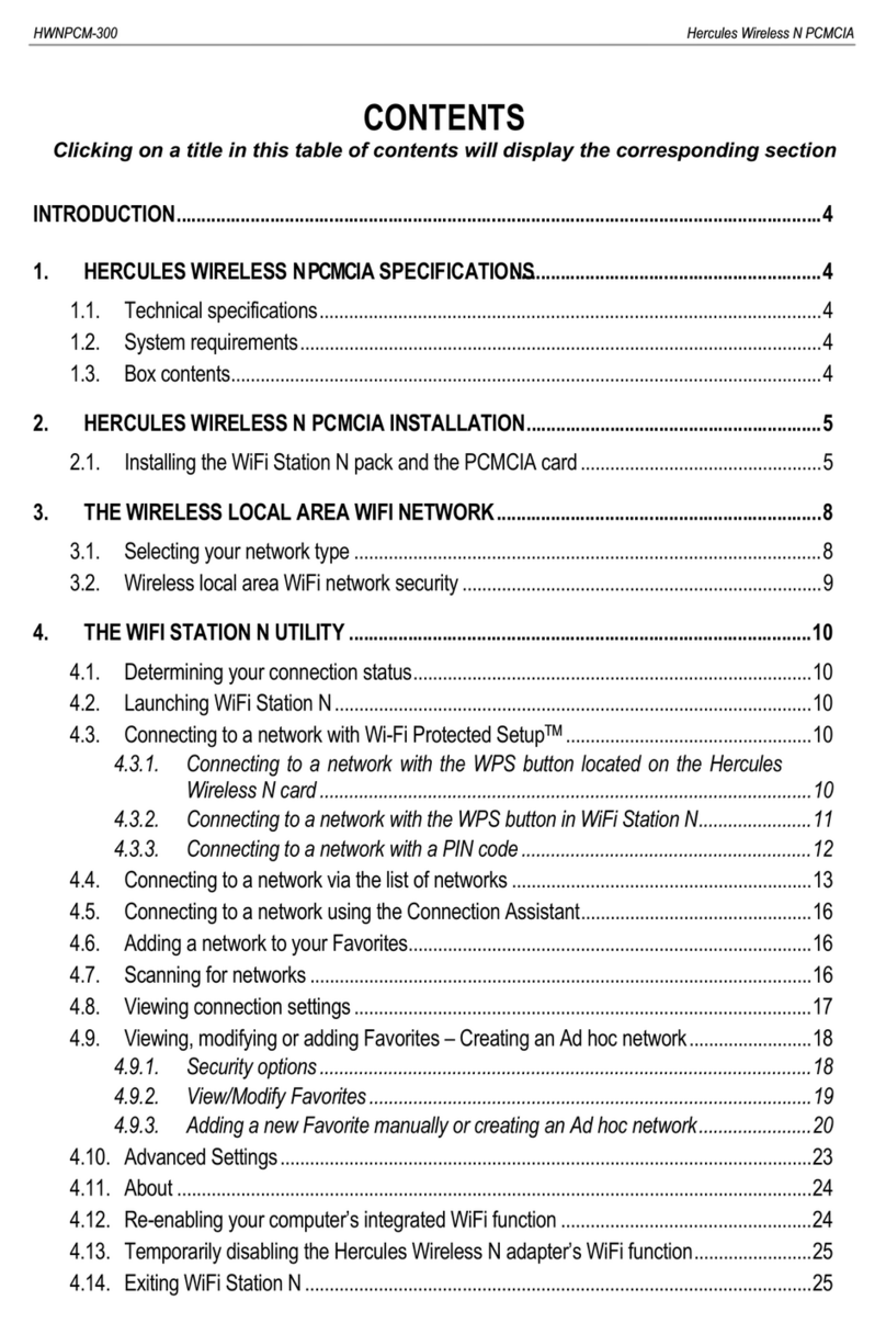 Hercules Wireless N PCMCIA Card user manual