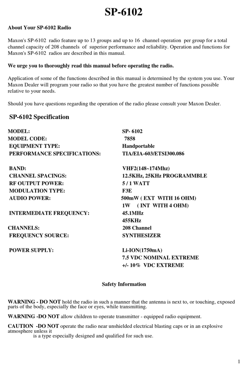 Maxon SP-6102 User manual Maxon SP-6102 User manual