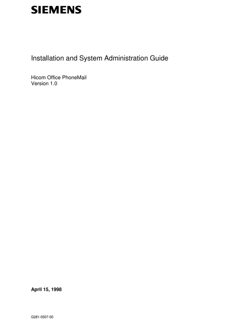 Siemens Hicom Office PhoneMail Service manual