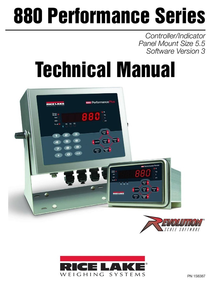 Rice Lake 880 Performance Series Installation and operating instructions