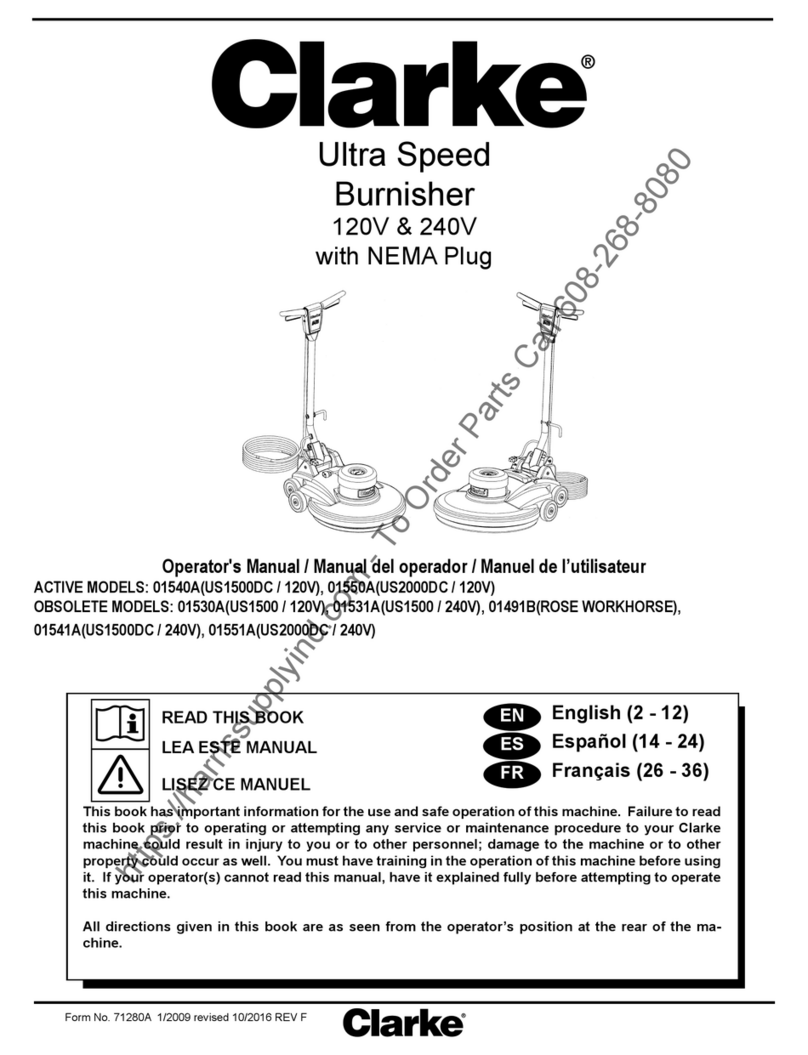 Clarke US1500DC 01540A Operator's manual