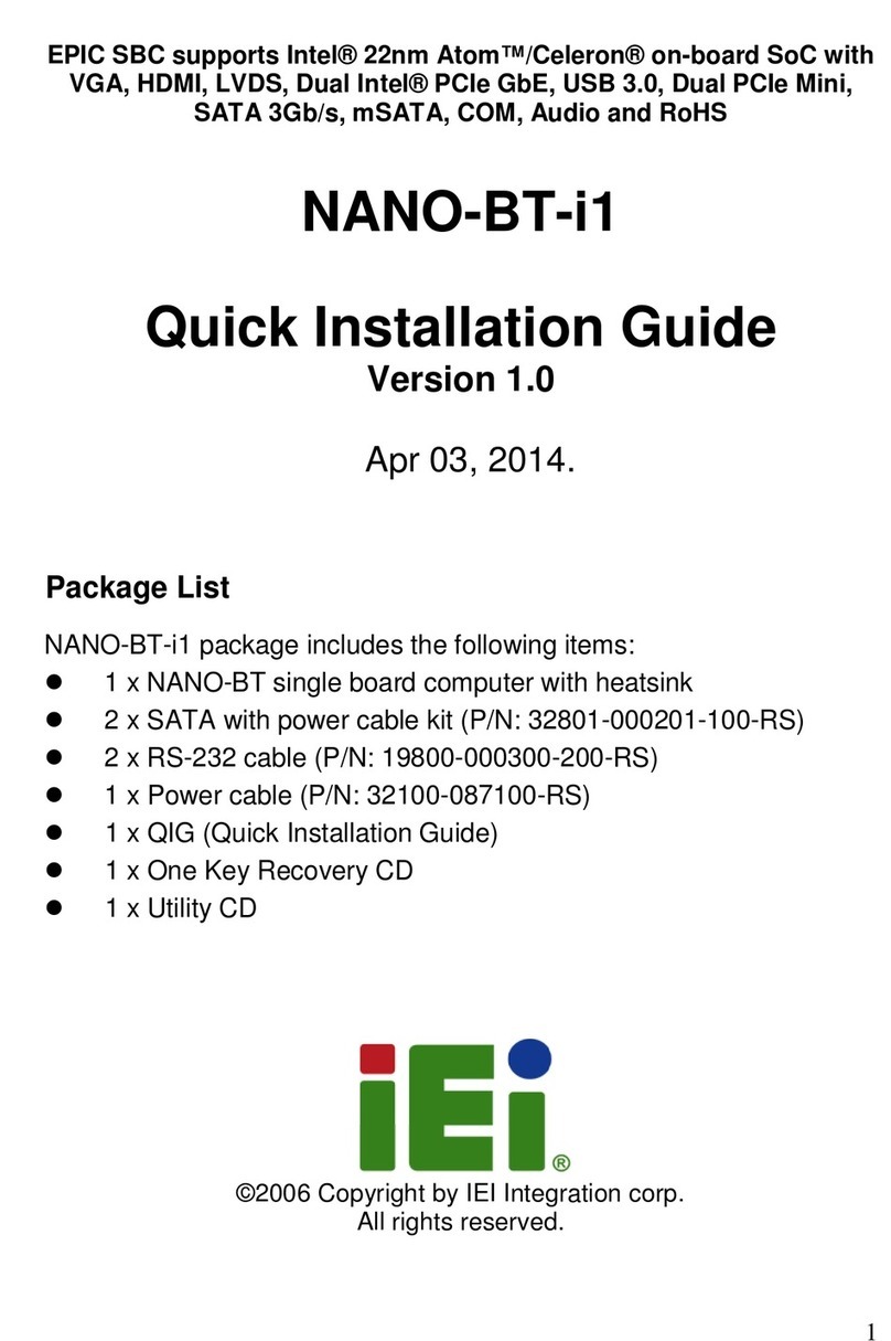 IEI Technology NANO-BT-i1 Series User manual