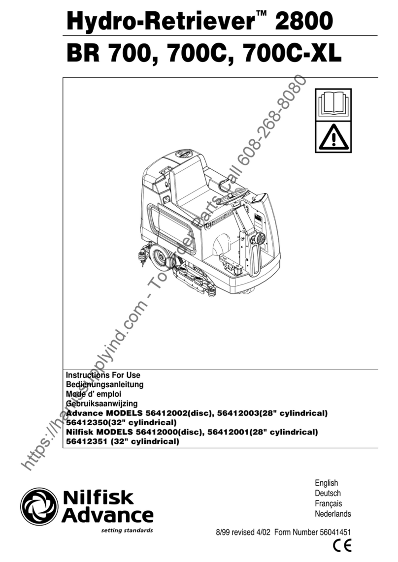Nilfisk-Advance Hydro-Retriever 2800 BR 700 User manual
