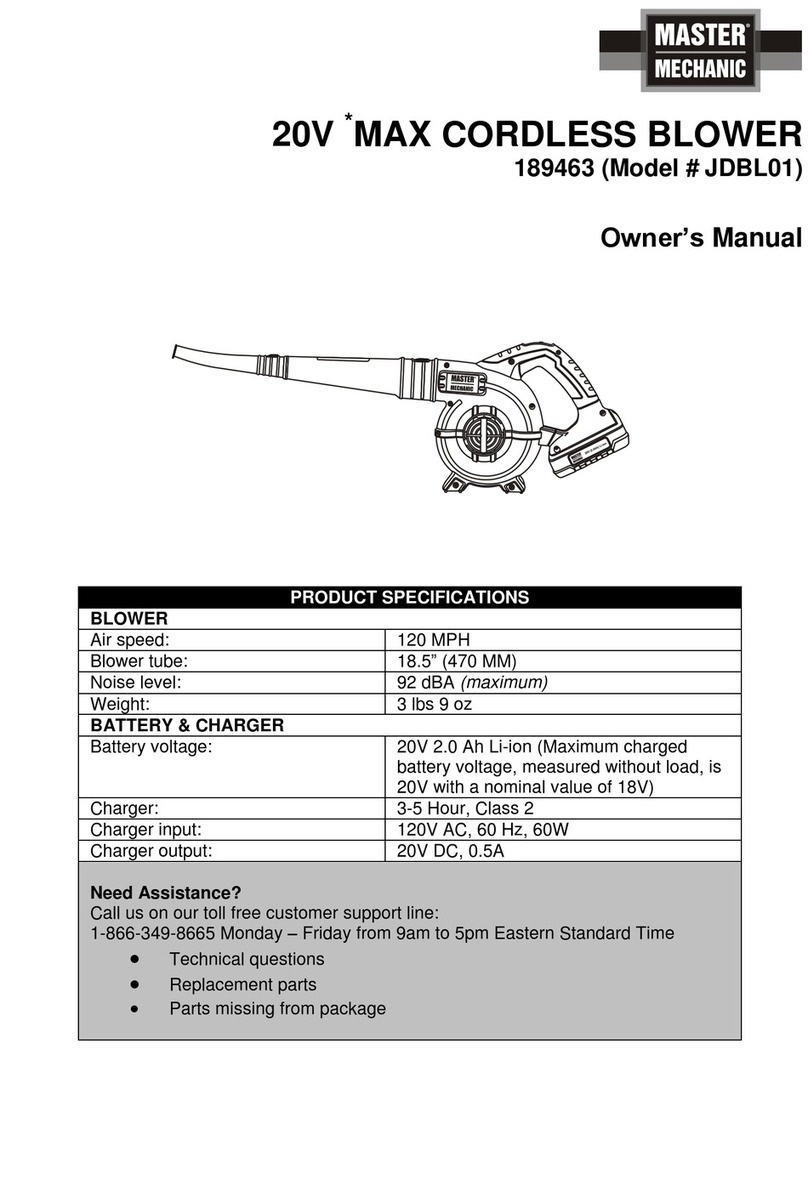 master mechanic JDBL01 owner's manual