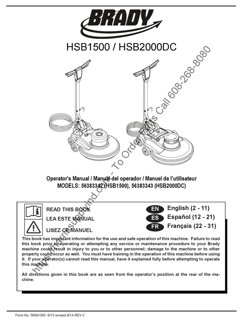 Brady HSB1500 Operator's manual