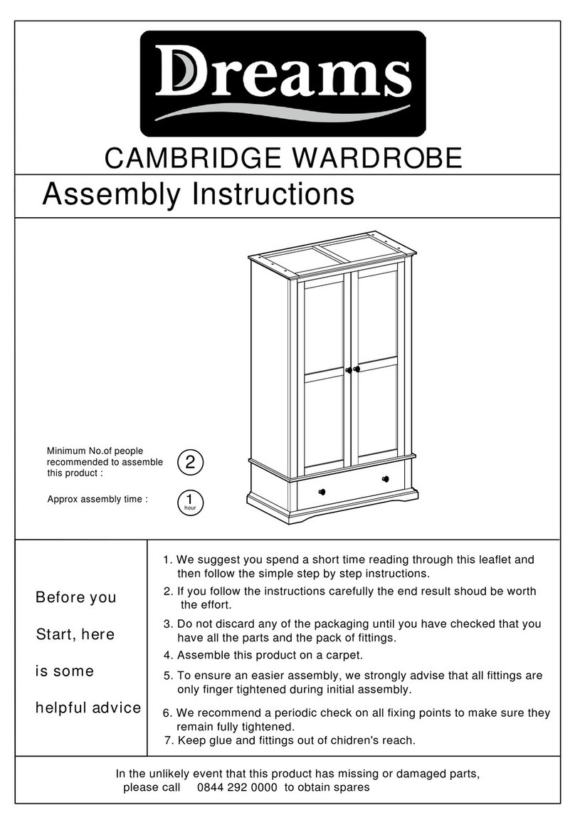 DREAMS CAMBRIDGE WARDROBE User manual DREAMS CAMBRIDGE WARDROBE User manual