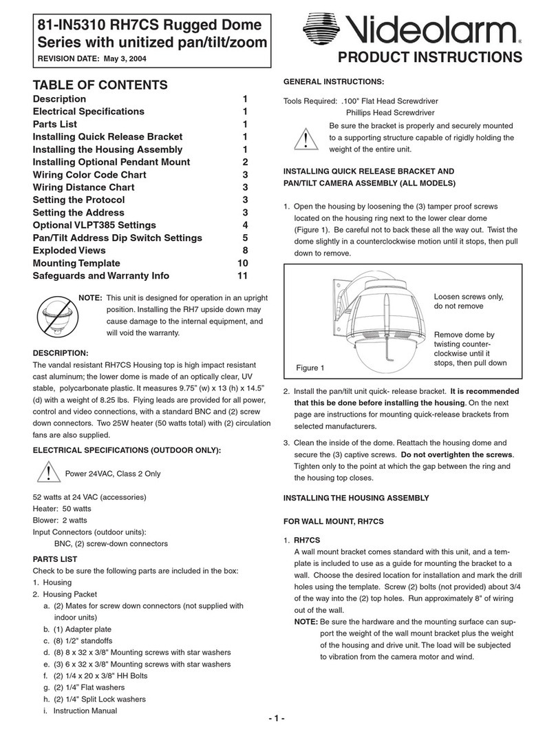 Moog Videolarm 81-IN5310 RH7CS Rugged Dome Series Instruction sheet