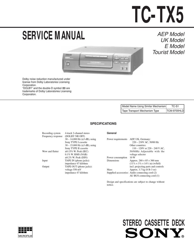 Sony TC-TX5 User manual Sony TC-TX5 User manual