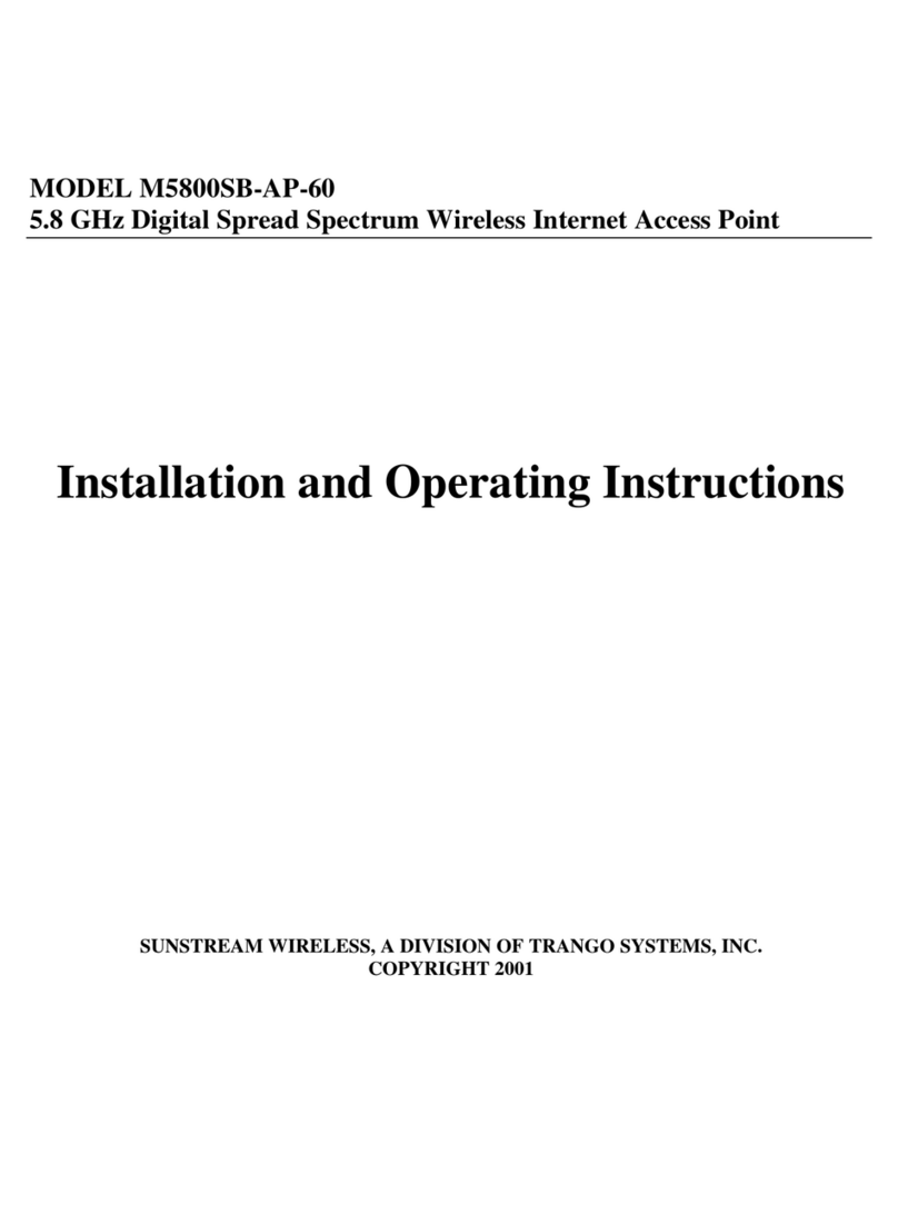 Sunstream Wireless M5800SB-AP-60 Installation and operating instructions