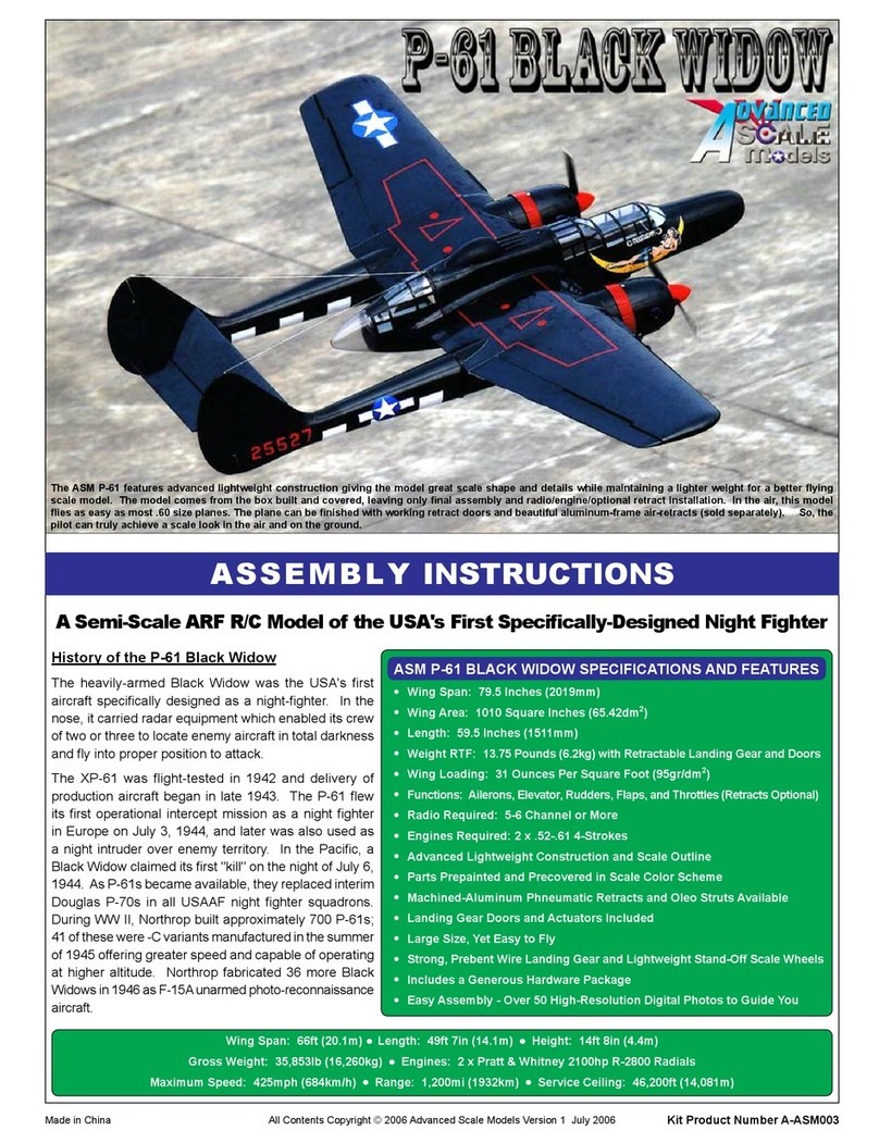 advanced scale models P-61 Black Widow Assembly instructions