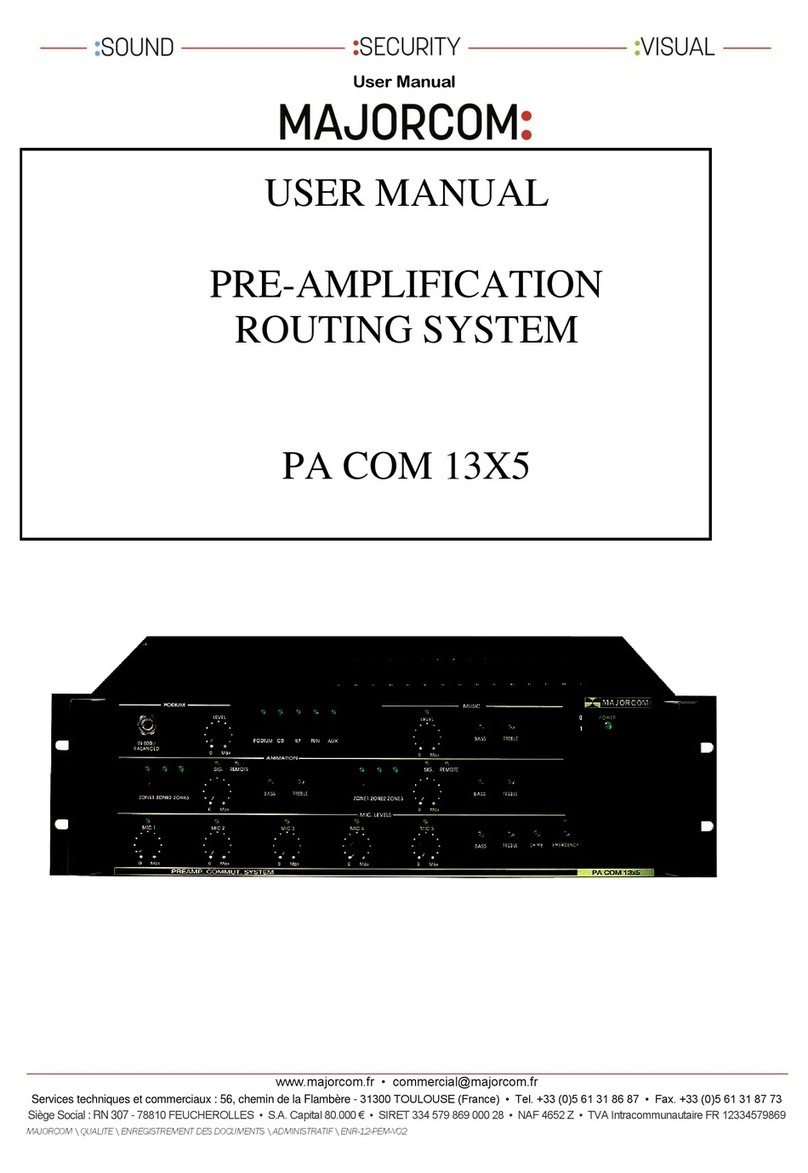 Majorcom: PA COM 13X5 user manual