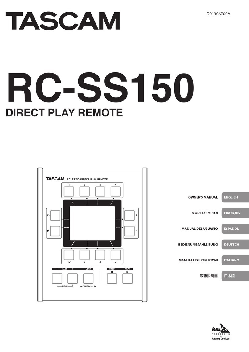 Tascam RC-SS150 User manual Tascam RC-SS150 User manual