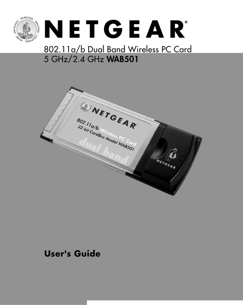 NETGEAR WAB501 - 802.11a/b Dual Band PC Card User manual NETGEAR WAB501 - 802.11a/b Dual Band PC Card User manual