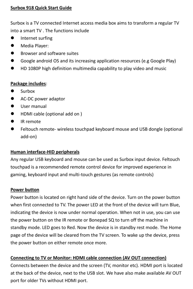 Hanson Technology SURBOX 918 quick start guide
