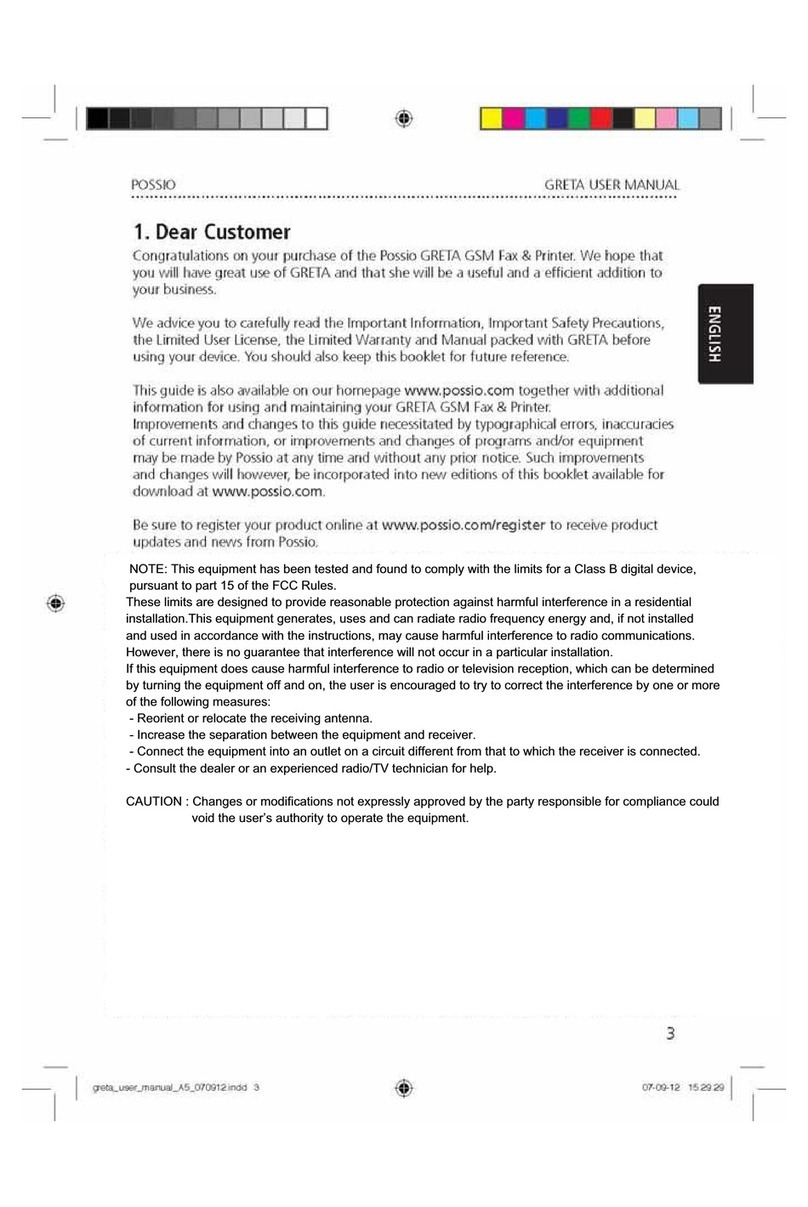 Possio GRETA GSM 1900 user manual