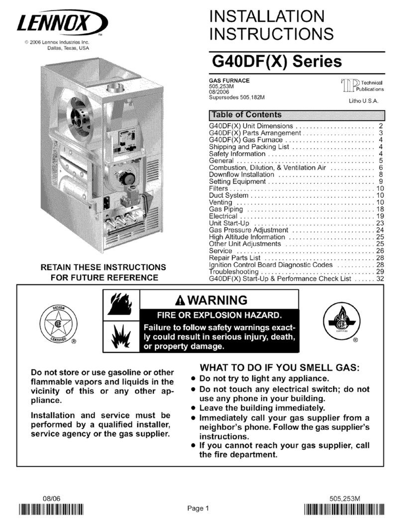 Lennox G40DF(X)-24A-045 User manual