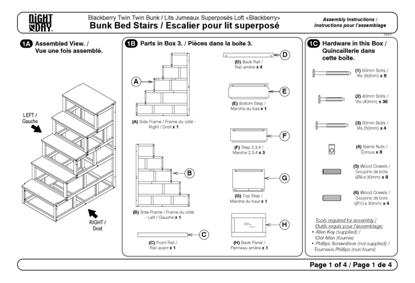 Dight Day Bunk Bed Stairs Assembly instructions Dight Day Bunk Bed Stairs Assembly instructions