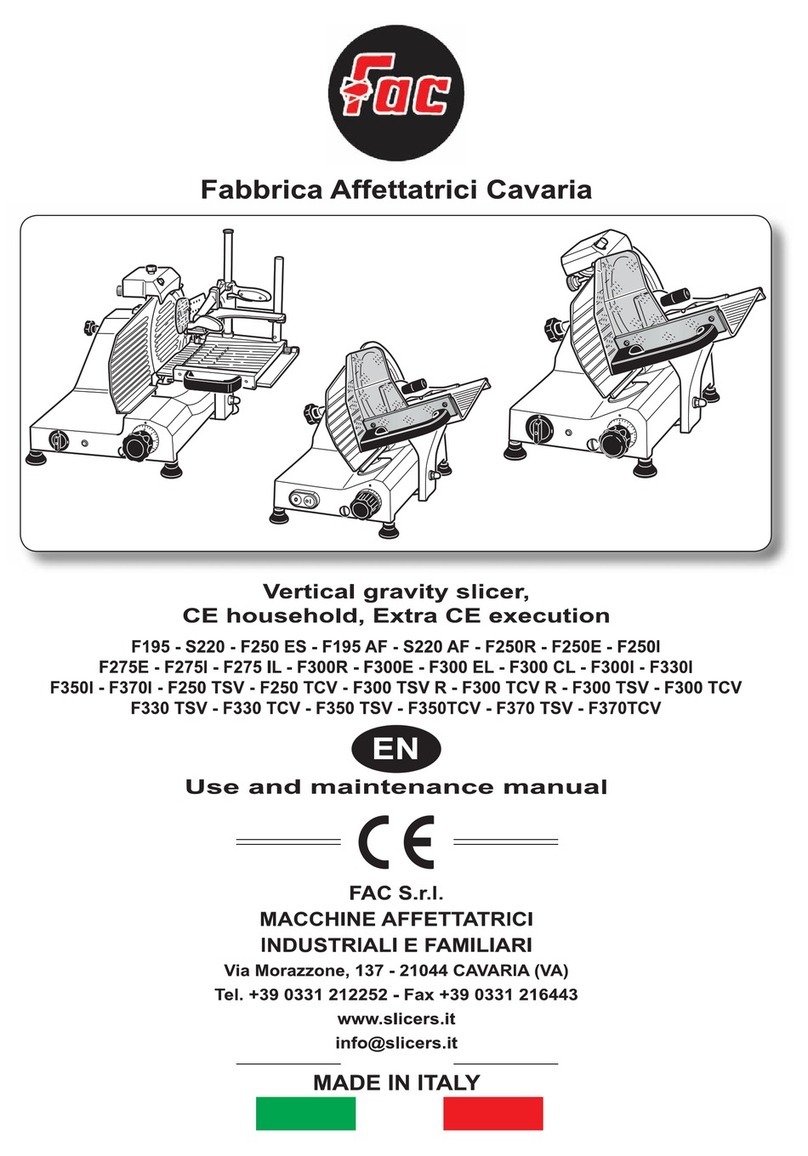 Fac F195 Use and maintenance manual