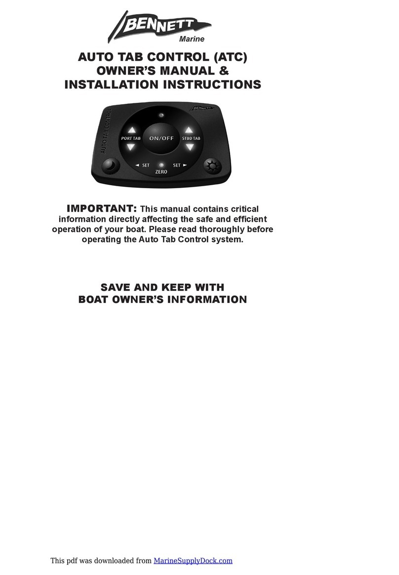 Bennett Marine AUTO TAB CONTROL Owner's Manual & Installation Instructions Bennett Marine AUTO TAB CONTROL Owner's Manual & Installation Instructions