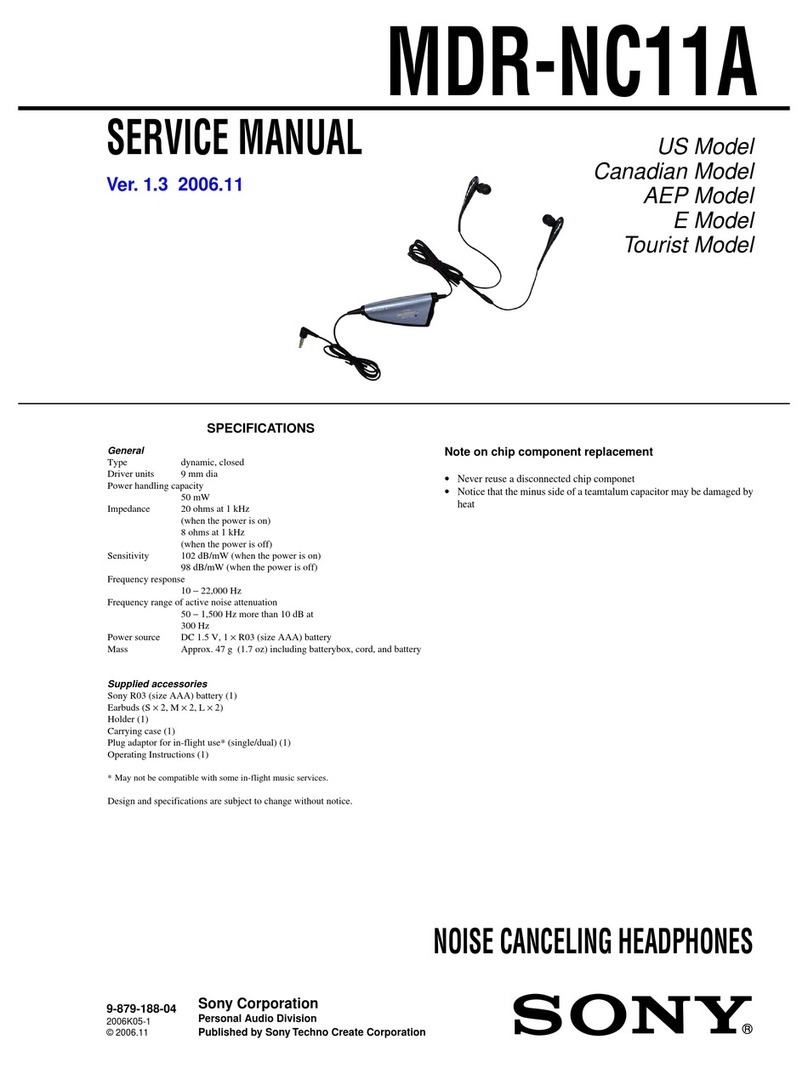 Sony MDR-NC11A - Noise Canceling Headphone Service manual