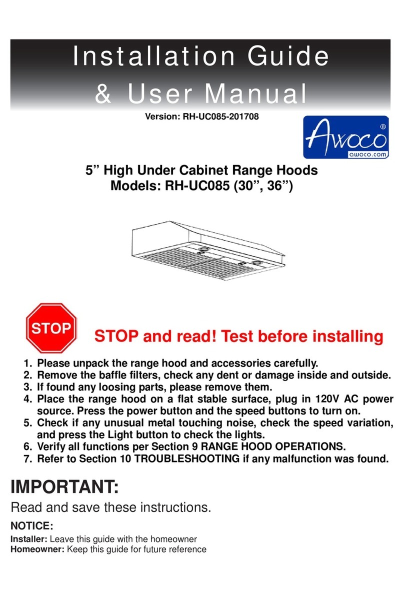 Awoco RH-UC085 Installation guide & user manual