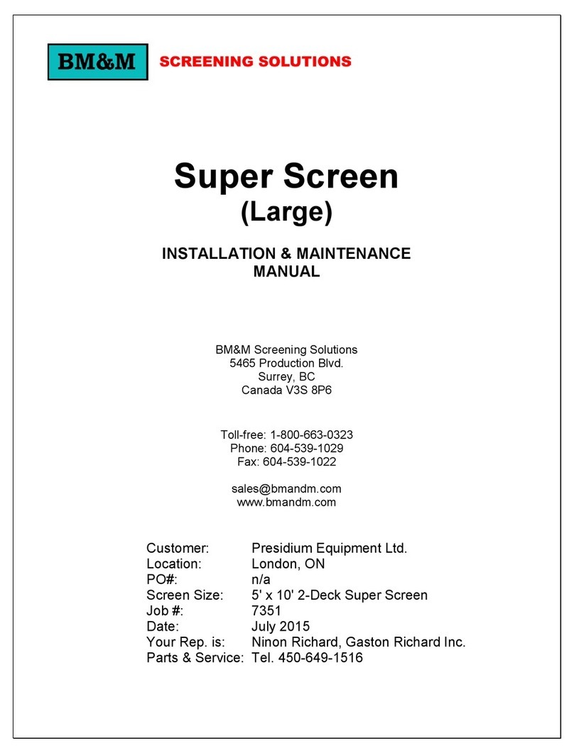 BM&M Super Screen Installation & maintenance manual