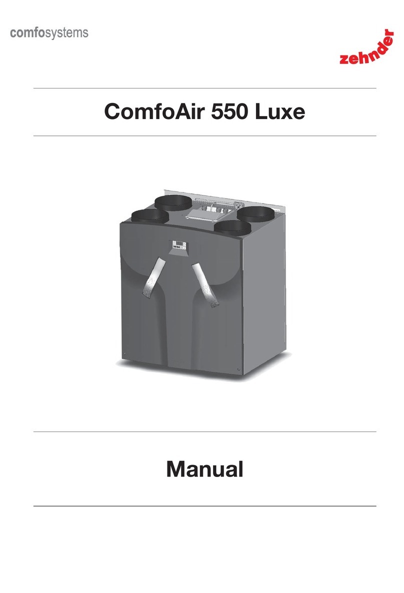 Zehnder Group ComfoAir 550 Luxe manual Zehnder Group ComfoAir 550 Luxe manual