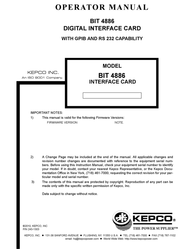 KEPCO BIT 4886 Operator's manual