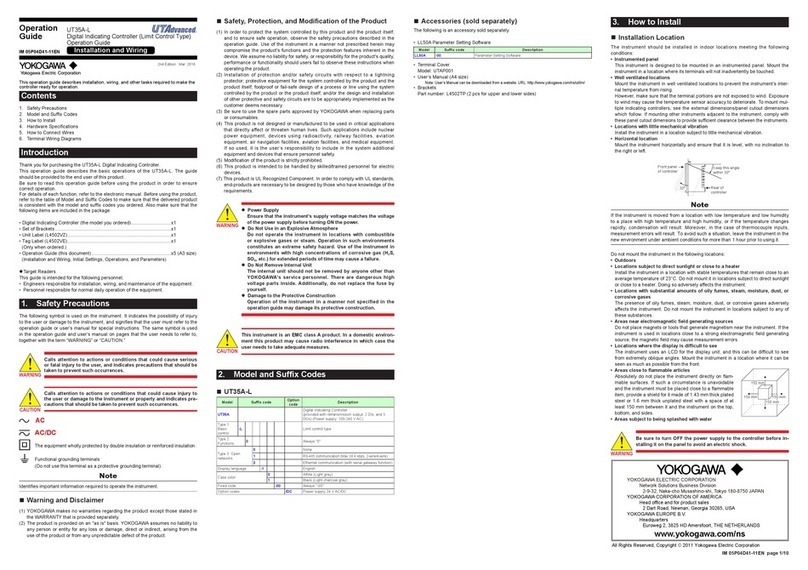 YOKOGAWA UT35A-L User manual