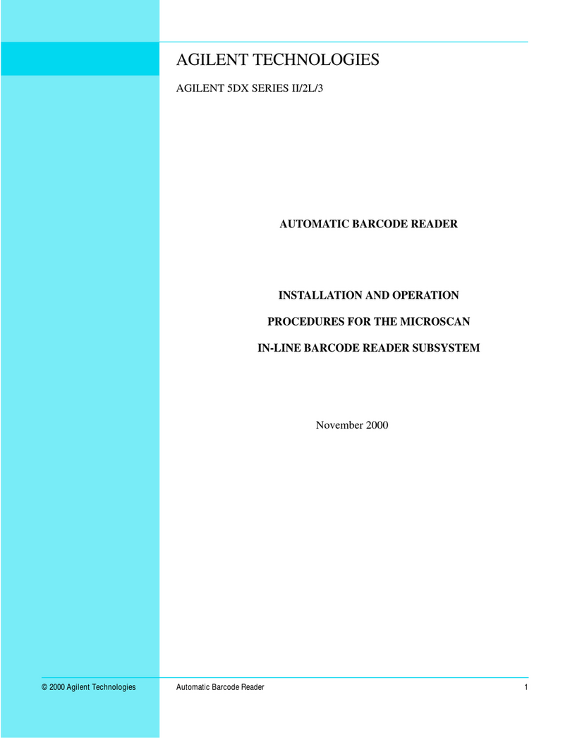 Agilent Technologies Microscan 610-0002 Installation and operation manual Agilent Technologies Microscan 610-0002 Installation and operation manual