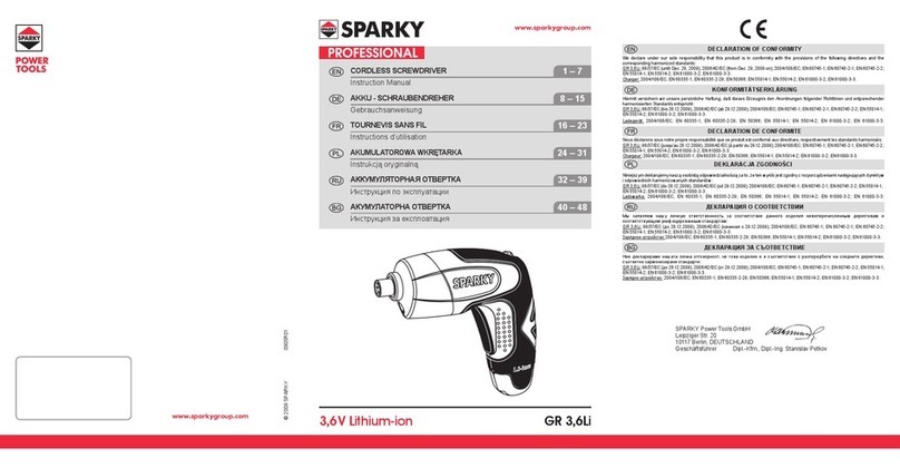 Sparky Group GR 3,6Li User manual Sparky Group GR 3,6Li User manual
