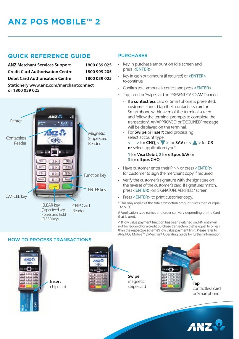 ANZ POS MOBILE2 Quick reference guide