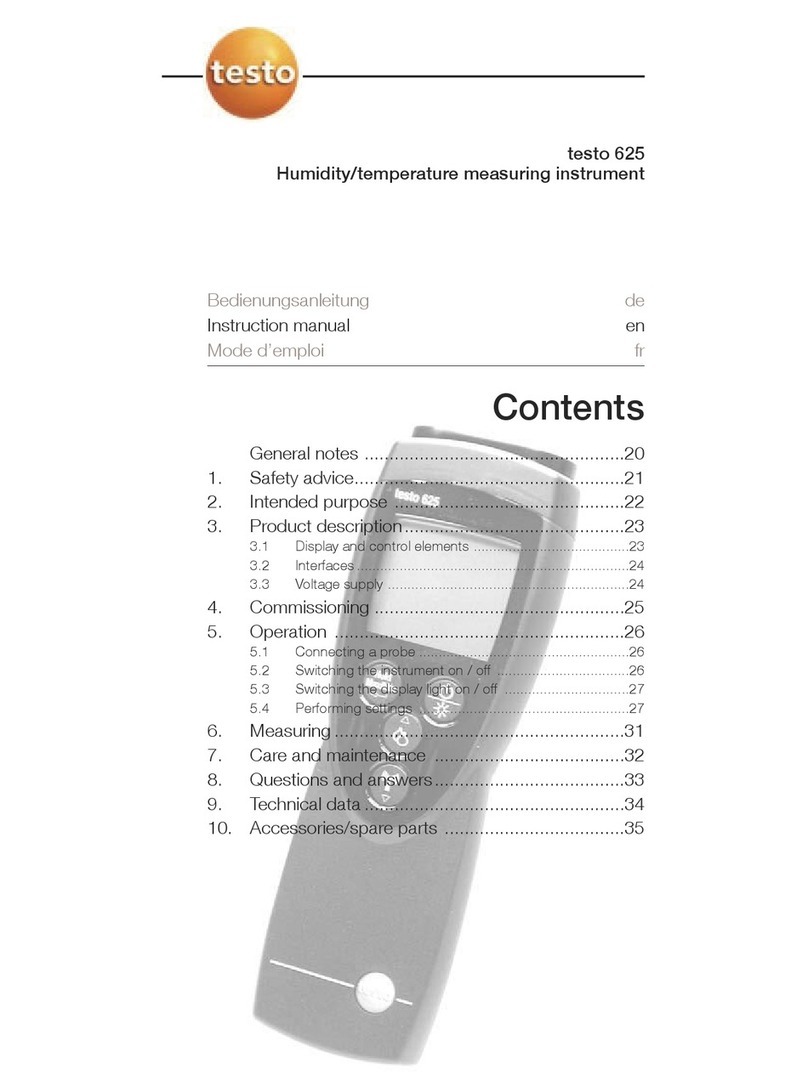 TESTO 625 User manual TESTO 625 User manual