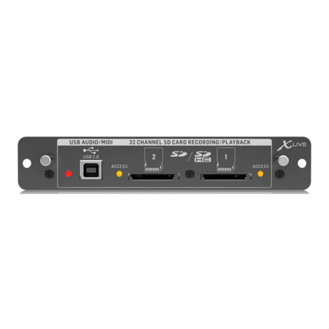 Behringer X-LIVE quick start guide