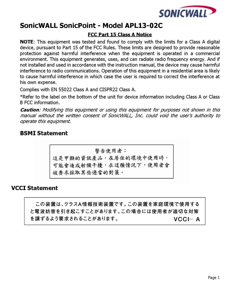 SonicWALL APL13-02C User manual