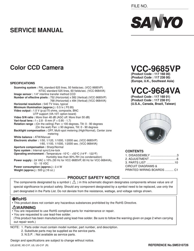 Sanyo VCC-9684VA - 1/4" Color CCD Indoor Mini Dome... User manual