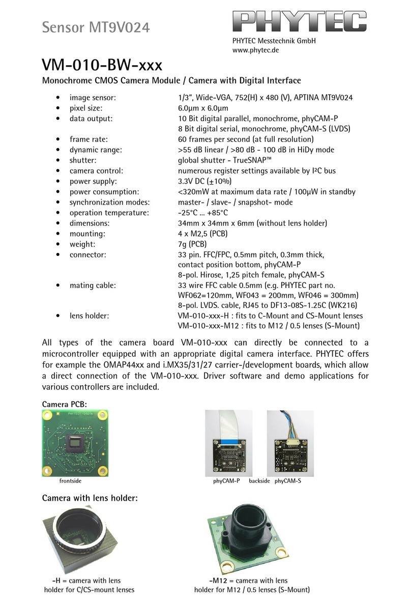 Phytec VM-010-BW manual