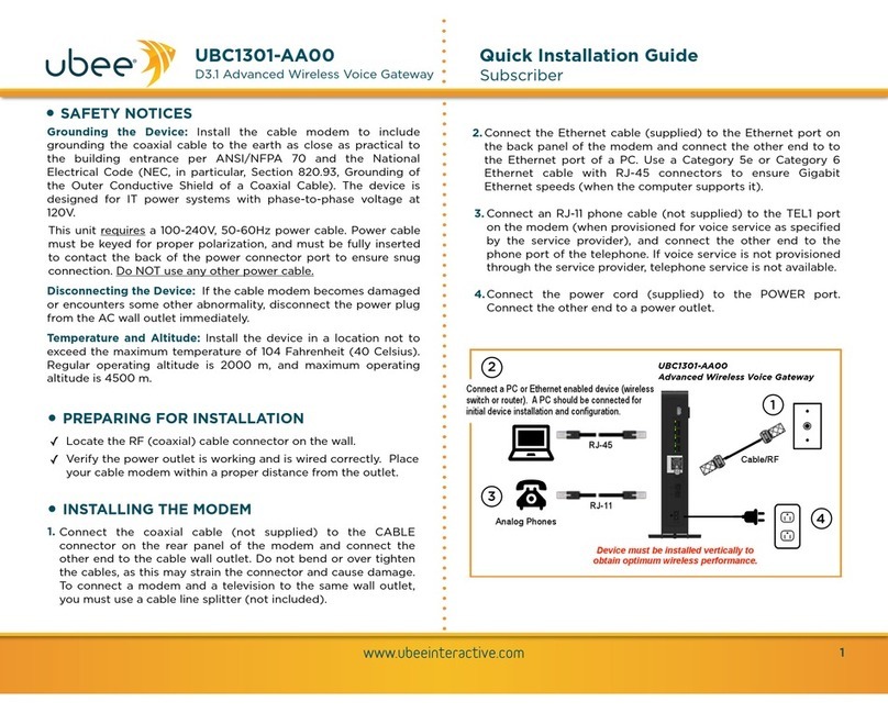 Ubee UBC1301-AA00 User manual