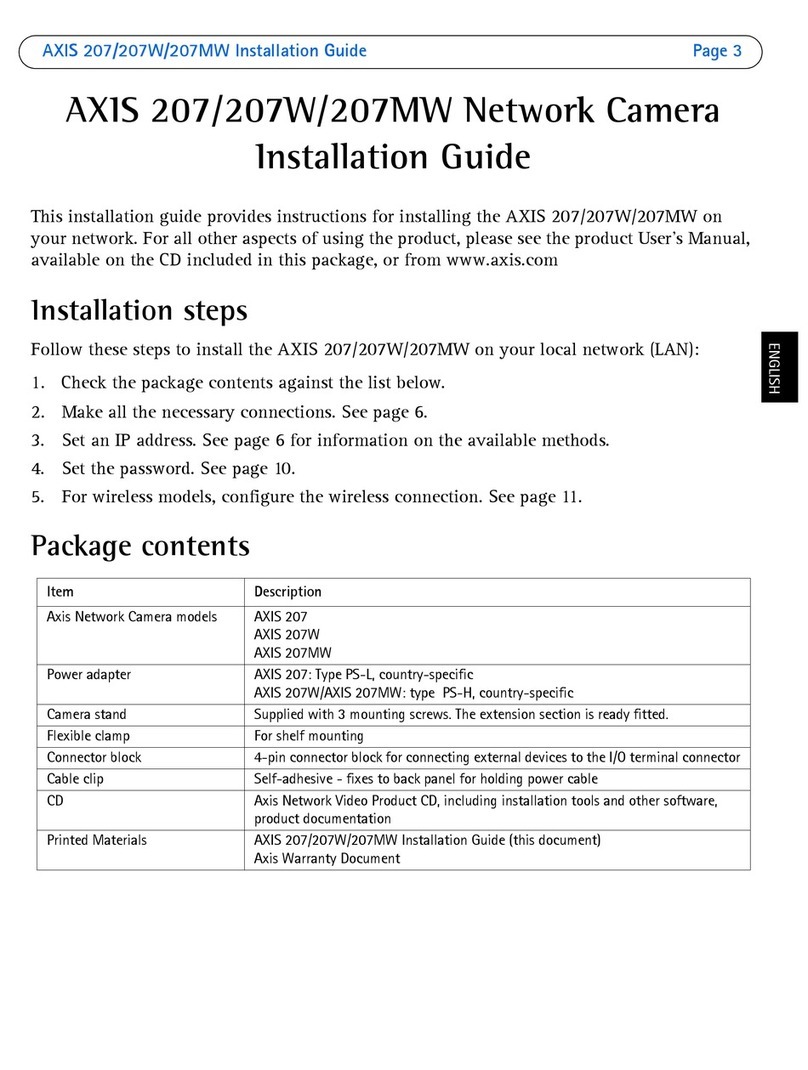 Axis AXIS 207 installation guide