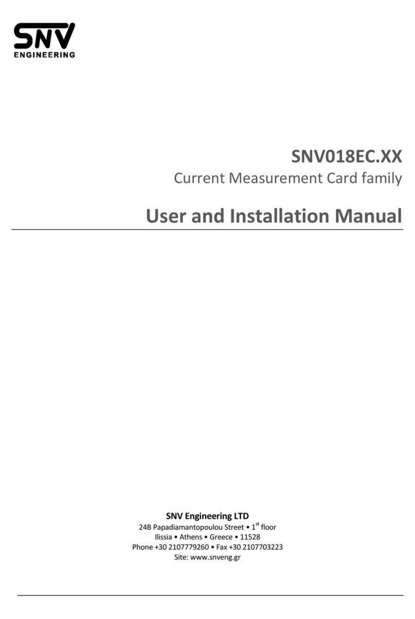 SNV Engineering SNV018EC.XX Operating manual
