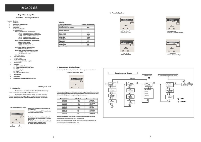 Rish EM 3490 SS Installation & operating instruction Rish EM 3490 SS Installation & operating instruction