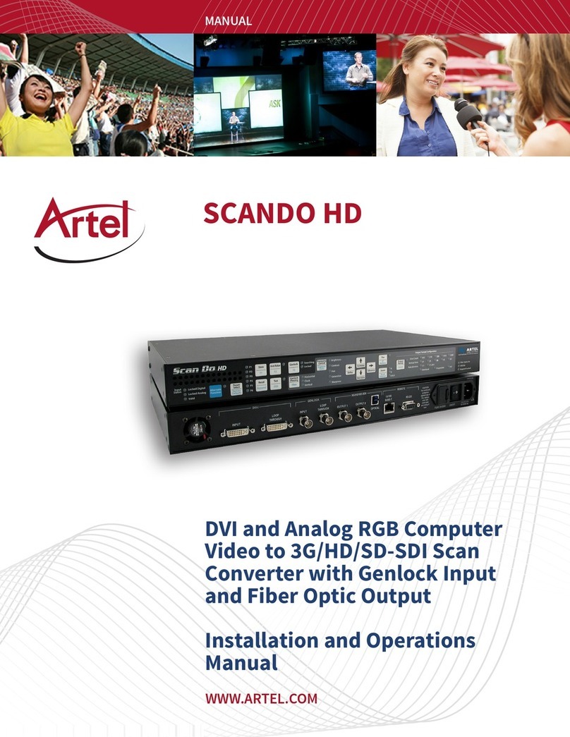 Artel SCANDO HD Installation and operation manual Artel SCANDO HD Installation and operation manual
