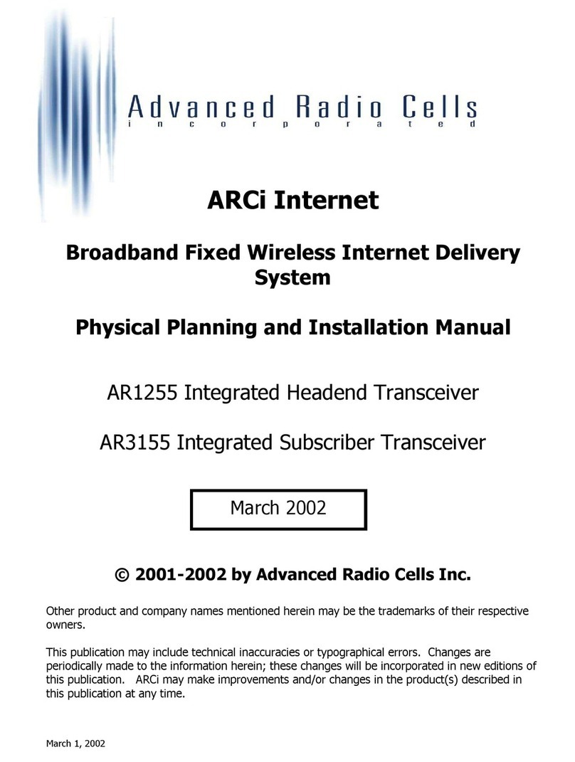 Advanced radio cells AR1255 Physical planning and installation manual