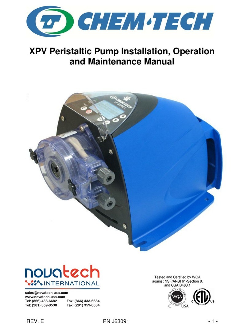 Novatech CHEM-TECH XPV Installation, operation & maintenance manual